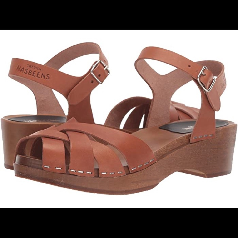 NWT Swedish Hasbeens Magdalena in cognac